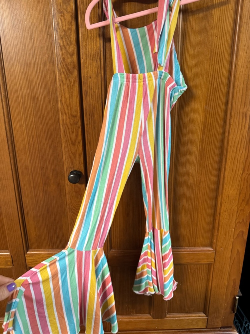 Bums & Roses Striped Backless Romper - Picture 2 of 5